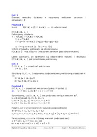 Przestrzeń wektorowa - algebra
