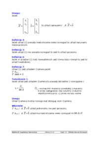 Układy równań liniowych