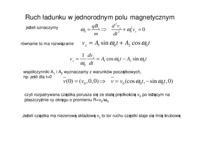 Ruch ładunku w jednorodnym polu magnetycznym