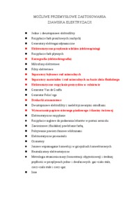Możliwe przemysłowe zastosowania elektrotechniki