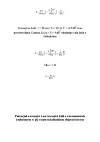 Pole elektryczne wewnątrz i na zewnątrz kuli