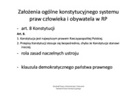 Konstytucyjna regulacja wolności i praw jednostki