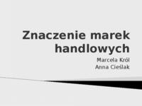 Znaczenie marek handlowych- prezenacja