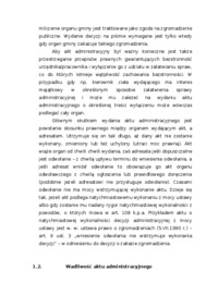 Akt administracyjny - wybrane zagadnienia