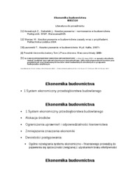 Ekonomika budownictwa 1