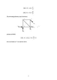 Kratownica płaska - przykład 2