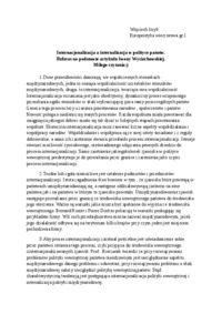 Internacjonalizacja a internalizacja w polityce państw