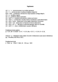 Podstawowe skróty klawiaturowe