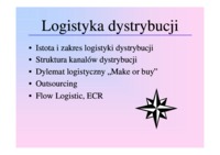Wykład 5, Logistyka dystrybucji