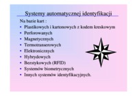 Wykład 8, Systemy automatycznej identyfikacji w logistyce – cz. II