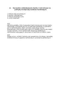 Narzędzia oddziaływania Banku Centralnego