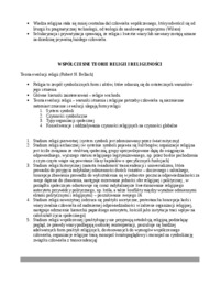 Socjogia religii - notatki z wykładu 11