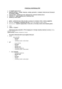 podział minerałów