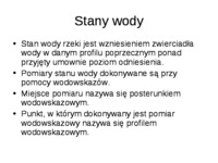 Hydrologia - wykład 4: Wody powierzchniowe - stany wody