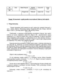 Sprawozdanie: wyznaczanie współczynnika rozszerzalności liniowej ciał stałych