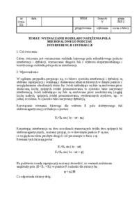 Sprawozdanie: wyznaczenie rozkładu natężenia pola mikrofalowego