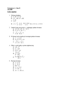 Liczby zespolone - działania