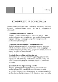 Konkurencja Doskonała - cena, przychód całkowity