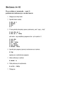 BioLinux - ćwiczenia 2