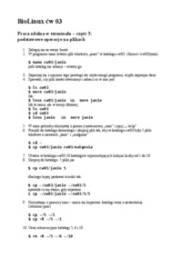 BioLinux - ćwiczenia 3