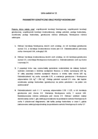 Parametry genetyczne i postęp hodowlany - lista zadań 11