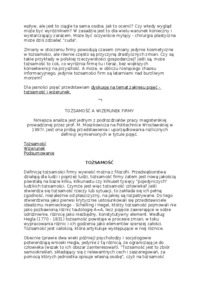 Tożsamość - cechą czy zjawiskiem