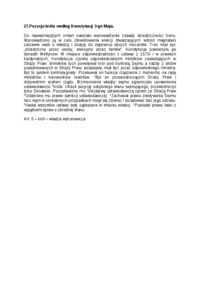 Pozycja krola wedlug Konstytucji 3-go Maja