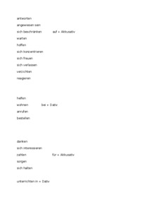 Niemiecki - najczęstrze czasowniki w testach