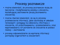 Procesy poznawcze  - prezentacja