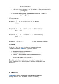 Dodawanie modulo, permutacje - grupy