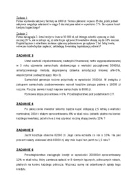 Finanse przedsiębiorstw - zadania 