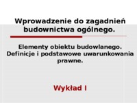 Podstawy budownictwa i inżynierii drogowej