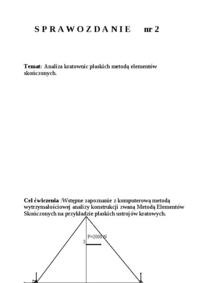 Analiza kratownic płaskich - badanie