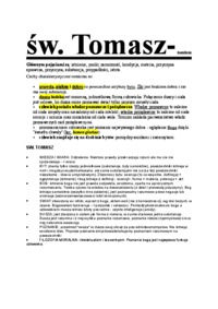 Świety Tomasz - omówienie 