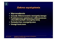 Świadectwa charakterystyki energetycznej budynków