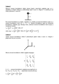 Momenty bezwładności. Pęd i moment pędu. Praca siły i energia kinetyczna - zadania