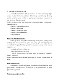 Analiza akcji - Analiza fundamentalna