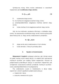 miary-ryzyka-akcji-oczekiwana-stopa-zwrotu