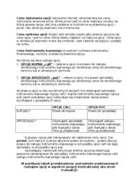 Opcje - Kupna - Sprzedaży