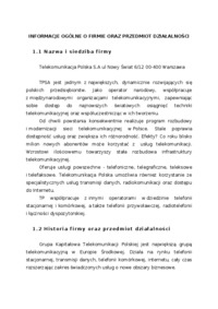 Analiza strategiczna TP S.A.