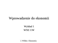 Wprowadzenie do ekonomii - wykład
