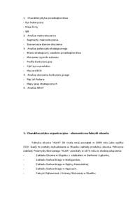 Plan marketingowy  - fabryka obuwia 