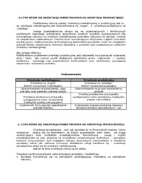 Typy orientacji marketingowych