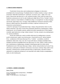 Biznes plan firmy transportowej - prezentacja firmy