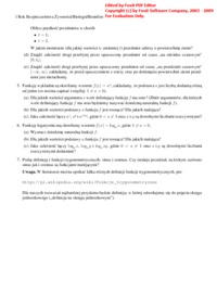 Listy zadań z matematyki dla zootechniki