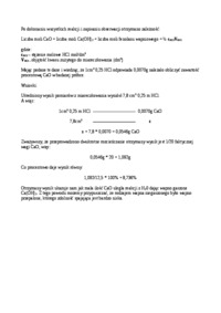 Zawartość aktywnego tlenku wapniowego