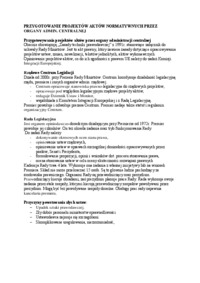 Przygotowanie projektów aktów normatywnych przez organy administracji centralnej