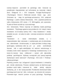 Behawioryzm jako kierunek w psychologii