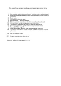 finanse- test z pierwszego semestru