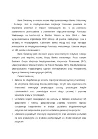 Bank Światowy i jego udział w inwestycjach podejmowanych w Europie Środkowej i Wschodniej